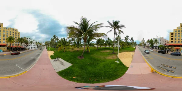 360 Photo Miami Beach Ocean Drive Fermé Coronavirus Covid Pandémie — Photo