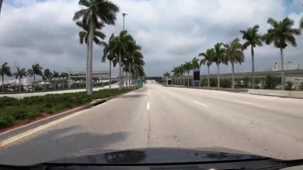 Estrada Que Leva Aeroporto Mia Miami — Vídeo de Stock