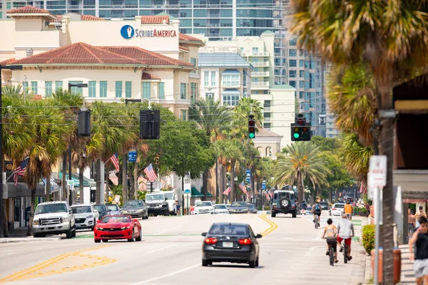 Telefoto Downtown Fort Lauderdale Las Olas Blvd — Foto Stock