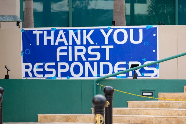 Dziękuję Pierwszych Respondentów Baner Downtown Fort Lauderdale — Zdjęcie stockowe