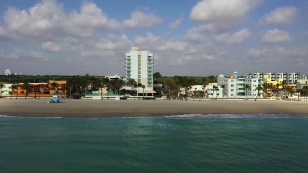 Χαμηλή Εναέρια Πτήση Hollywood Beach Έκλεισε Coronavirus Covid — Αρχείο Βίντεο