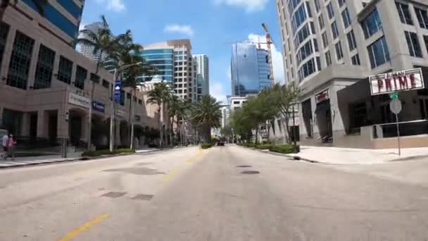 Drive Downtown Fort Lauderdale Abril 2020 — Vídeos de Stock