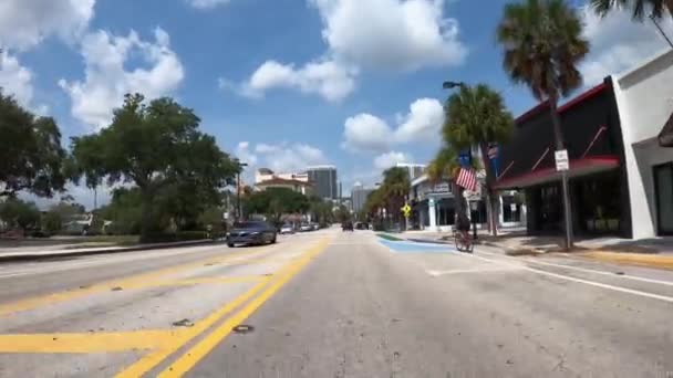 Las Olas Fort Lauderdale Şehir Merkezindeki Sürücü Görüntüleri — Stok video