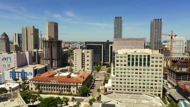 Video Aerei Edifici Giudiziari Federali Governativi Downtown Miami — Video Stock