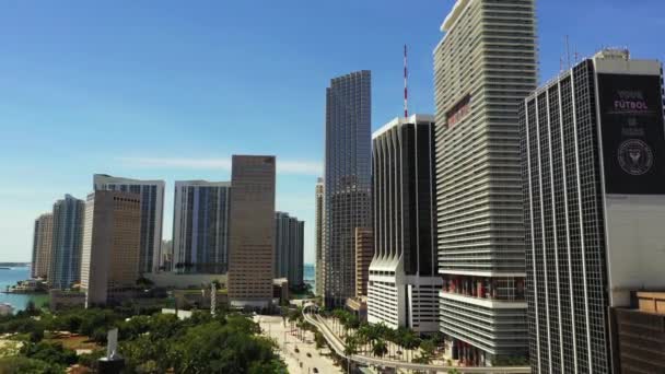 Distrito Empresarial Aéreo Downtown Miami Florida Eua — Vídeo de Stock