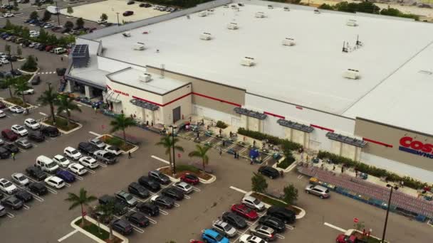 Miami Usa Avril 2020 Vidéo Drone Aérien Costco Lignes Coronavirus — Video