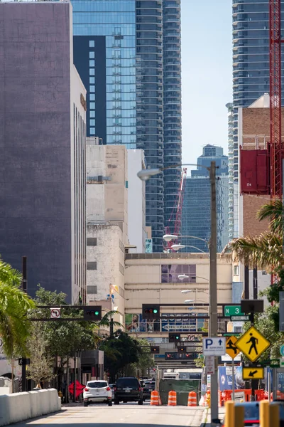 Long Street Shot Centre Ville Miami Vue Sud — Photo