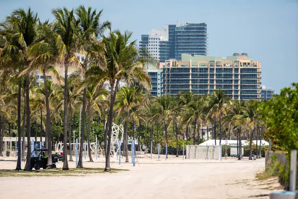 Miami Beach Cerró Distanciamiento Social Debido Pandemia Coronavirus Covid — Foto de Stock