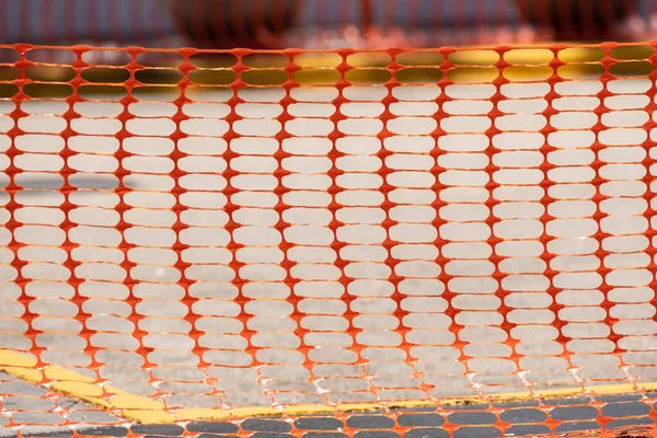 Plastic Orange Fence Blurry Background — Stock Photo, Image