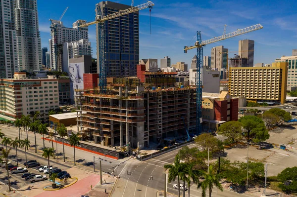 Society Tower Construction Biscayne Downtown Miami — Stock Photo, Image