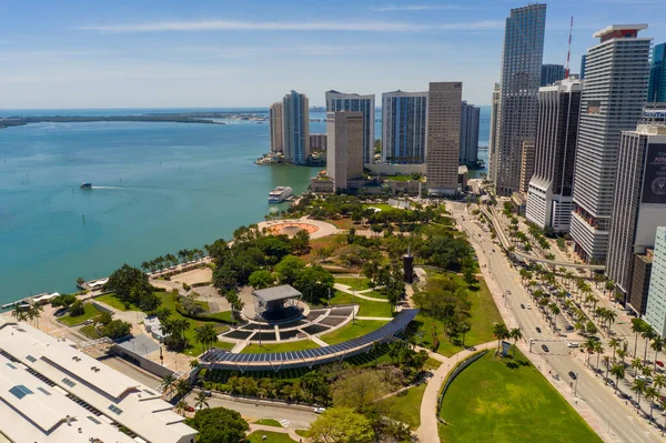 Фото Воздуха Bayfront Park Downtown Miami — стоковое фото