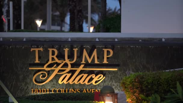 Sunny Isles Beach Estados Unidos Abril 2020 Fuente Palacio Trump — Vídeo de stock