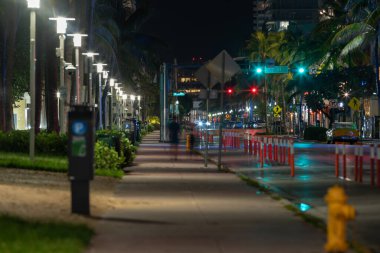 Gece fotoğrafı Ocean Drive Miami FL USA