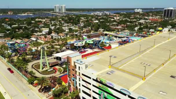 Aerial Video Park Wodny Daytona Lagoon — Wideo stockowe