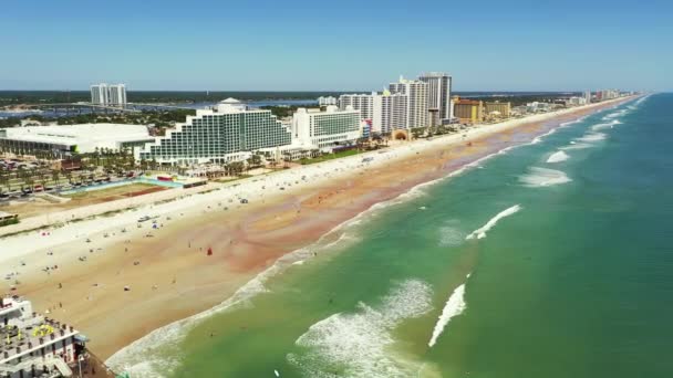 Luchtvideo Surfen Daytona Beach — Stockvideo