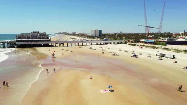 Wideo Lotnicze Plaża Daytona Main Street Pier — Wideo stockowe