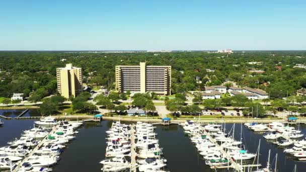 Daytona Beach Marina Scena Boczne Zdjęcia Lotnicze — Wideo stockowe