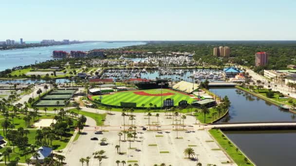 Vídeo Aéreo Jackie Robinson Memorial Baseball Park Daytona Beach — Vídeo de Stock