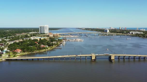 Luchtvideo Bruggen Naar Daytona Beach — Stockvideo