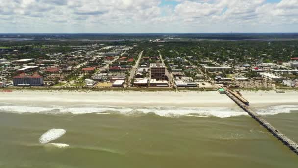 Luftbild Reinigen Leer Geschlossen Jacksonville Beach Florida Usa — Stockvideo