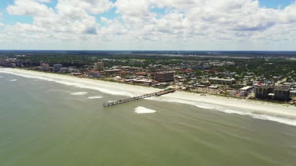 高い空中アプローチ Jacksonville Beach Usa — ストック動画