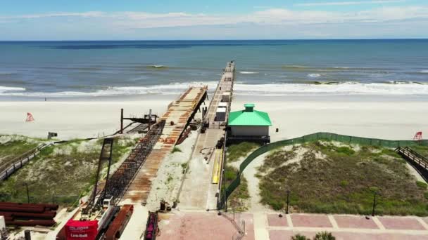 Muelle Pesca Jacksonville Beach Proceso Renovación — Vídeo de stock