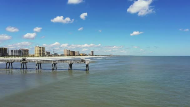 Luchtfoto Jacksonville Beach Vissteiger Gesloten — Stockvideo