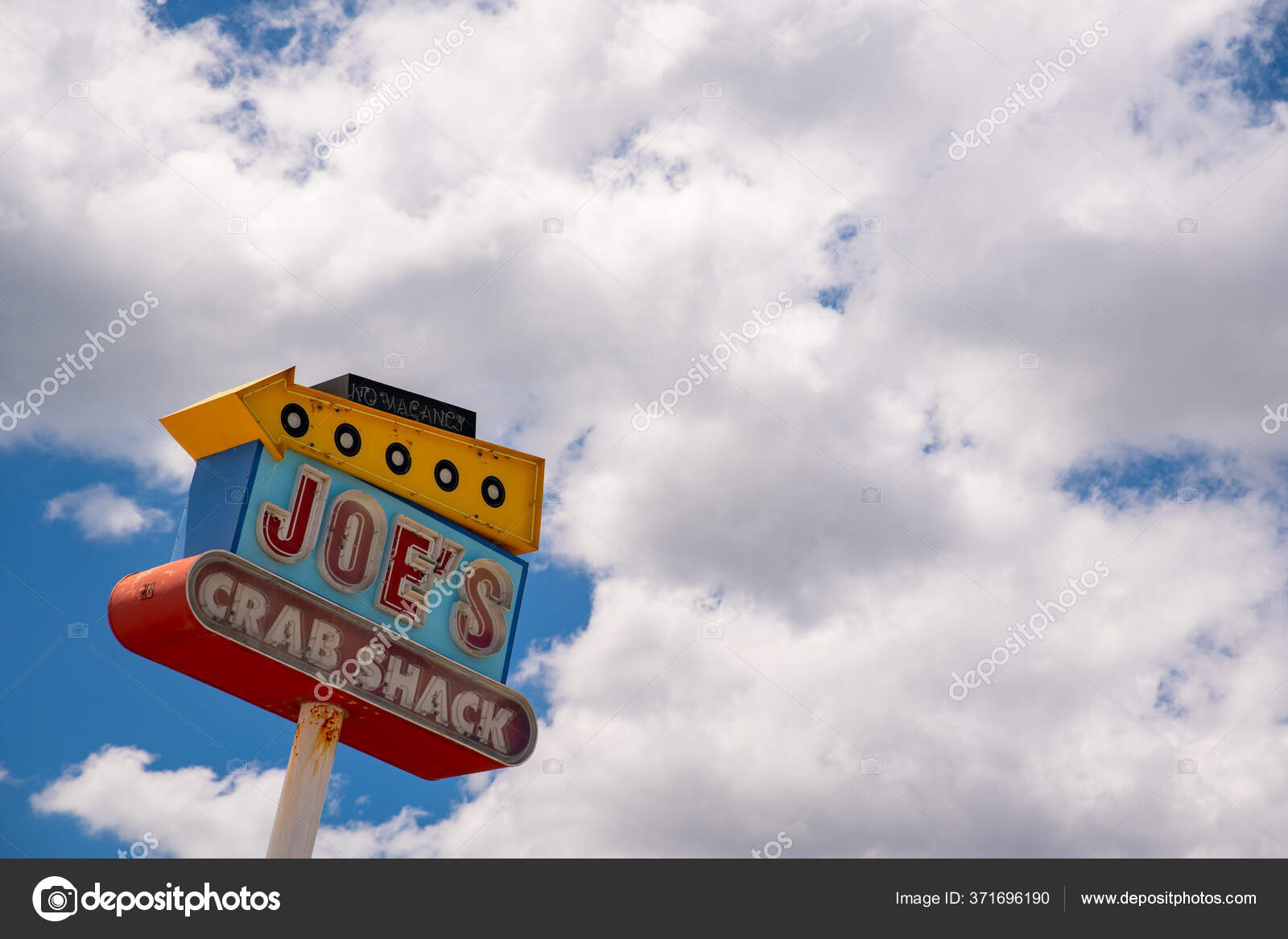Sinal Vintage Joes Crab Shack Jacksonville Beach — Fotografia de Stock