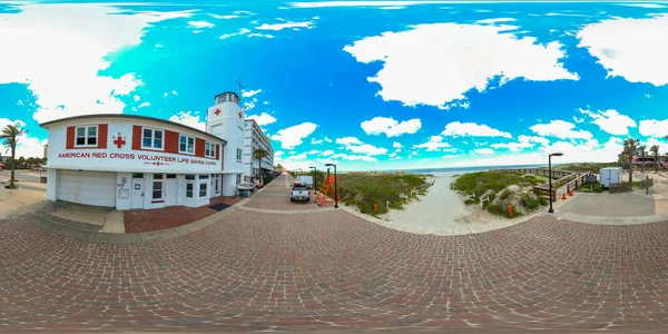 360 Foto Jacksonville Beach Amerikanska Röda Korset Volontär Livräddande Kår — Stockfoto