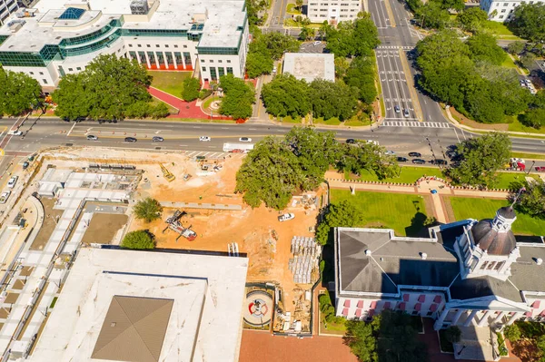 Foto Aerea Tallahassee State Capitol Building Espansione Constructio — Foto Stock