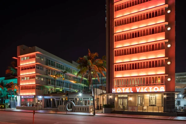 Hotel Victor Miami Beach Ocean Drive Schließt Coronavirus Covid — Stockfoto
