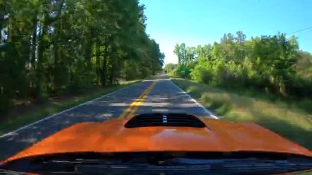 Oranje Sportwagen Versnelt Snel Drag Racing — Stockvideo