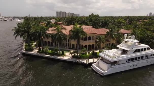 Luchtjachten Herenhuizen Fort Lauderdale — Stockvideo