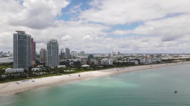 Aerial Miami Beach Coastline Május 2020 Állítsa Coronavirus Covid — Stock videók