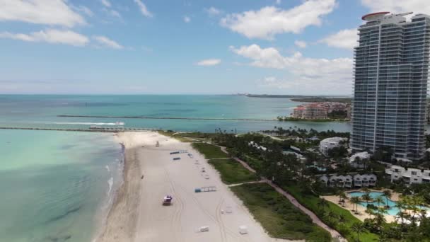 Letecké Video Miami Beach Vstup 60P — Stock video