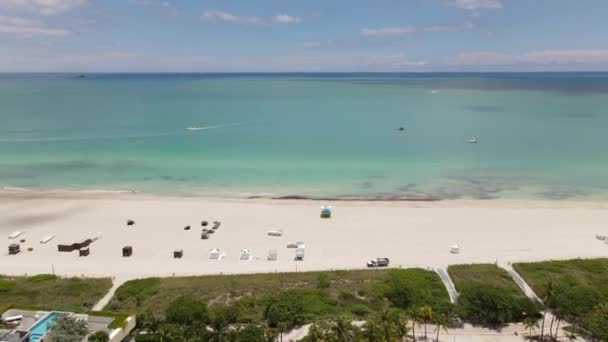 Abordagem Aérea Miami Beach 60P Imagens Verão — Vídeo de Stock