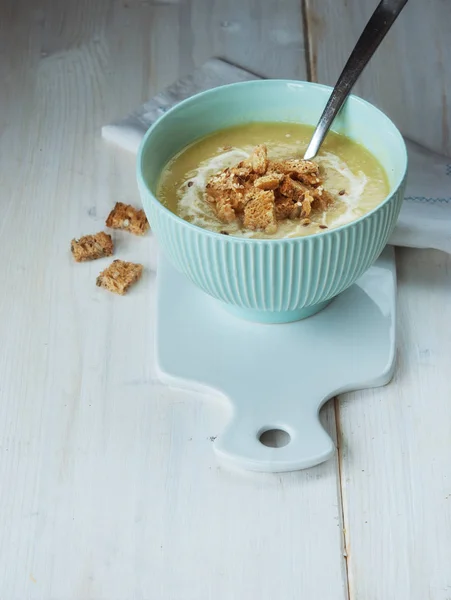 Crème/prei soep — Stockfoto