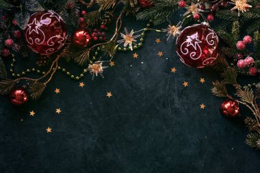 Metin için yeri olan Noel dekoru arkaplanı