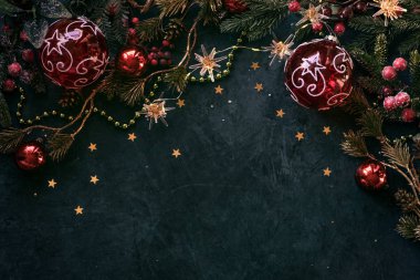 Christmas decor background with place for text clipart