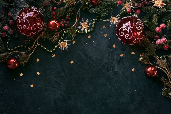 Vánoční dekorace pozadí s místem pro text — Stock fotografie