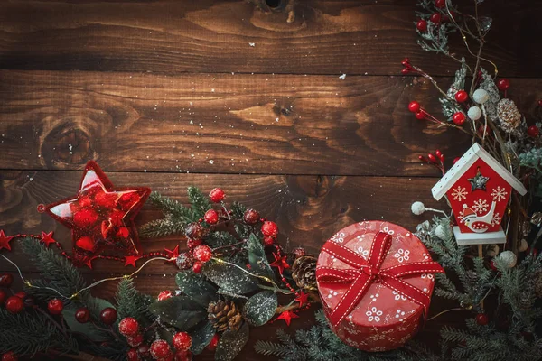 Vánoční zimní dekorativní přání — Stock fotografie