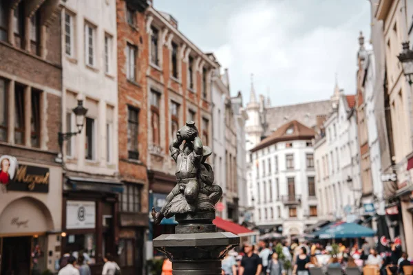 Brusel Belgie Srpna 2018 Fontána Brueghel Rue March Aux Fromages — Stock fotografie