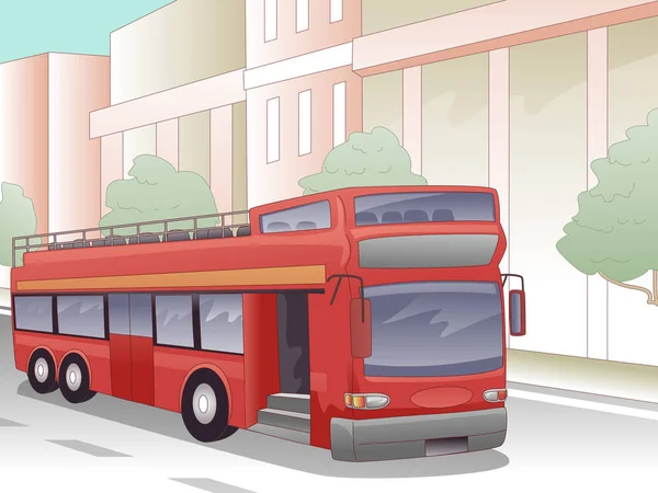 Double Decker város inkább távolsági buszoknak — Stock Fotó