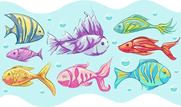 Různé druhy ryb — Stock fotografie