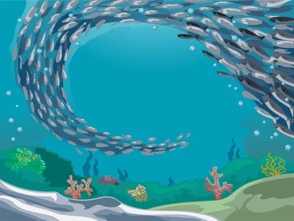 Fish School Underwater — Stock Photo, Image
