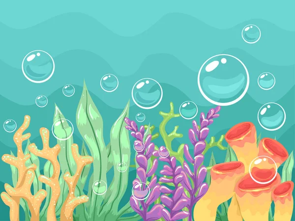 Onderwater koralen met zeewier — Stockfoto
