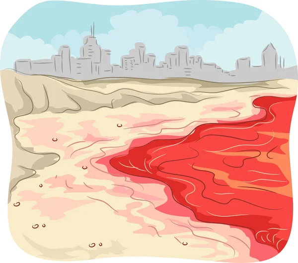 Red Tide Illustration — Stockfoto