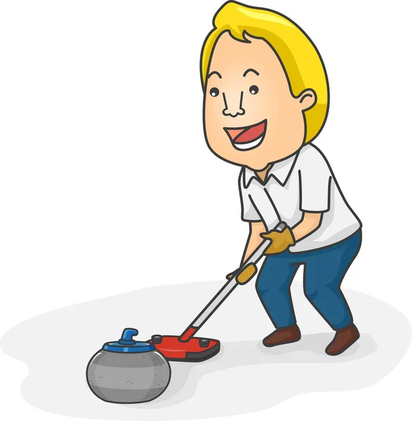 Man Curling Illustration — Stockfoto