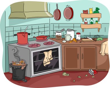 Dirty Kitchen Illustration clipart
