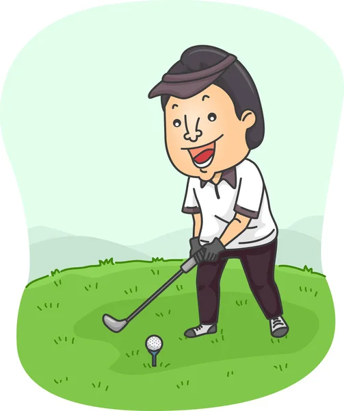 Mann Golf Illustration — Stockfoto